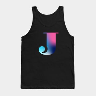 Capital Letter J Monogram Gradient Pink Blue White Tank Top